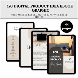 Digital Product Ideas eBook – Canva Editable Template, Online Business Guide, Passive Income, Resell Rights, and Make Money Online