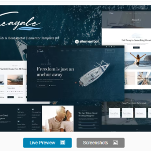 Seagale – Modern Elementor Template Kit for Yacht & Boat Rental Services