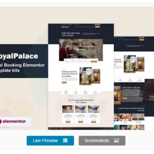 Royalpalace – Luxury Hotel Booking Website Elementor Pro Template Kit